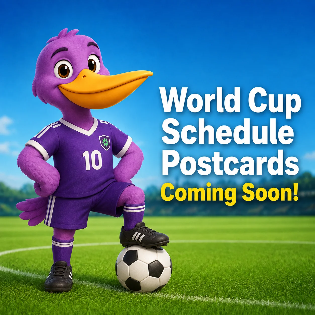 World Cup schedule postcards — designs coming soon