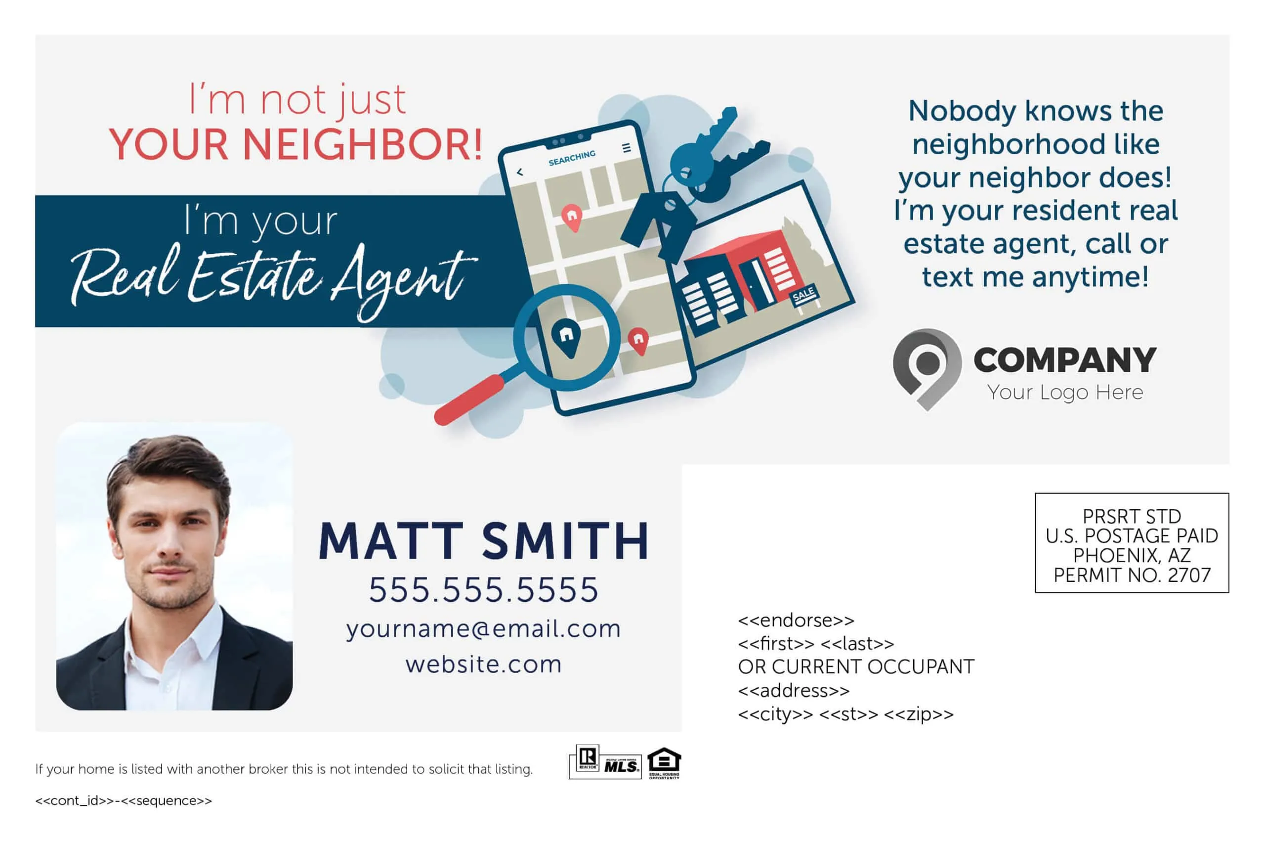 Your Neighborhood Realtor Postcards by Wise Pelican