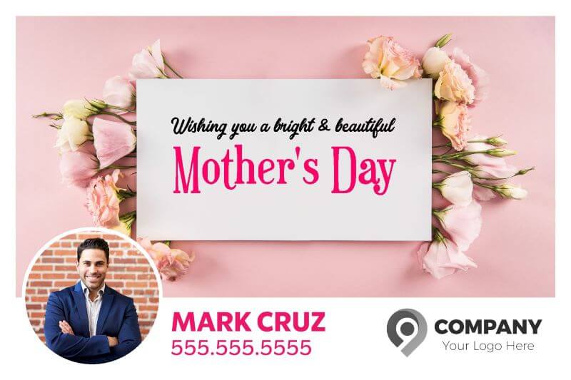 Bright and Beautiful Mothers Day Mark Cruz Postcard Template Front