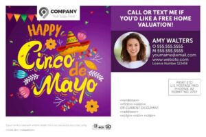 Cinco De Mayo Sombrero Postcard Template Front