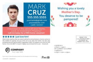 Happy Mothers Day Mark Cruz Postcard Template Back