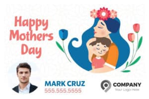 Happy Mothers Day Mark Cruz Postcard Template Front