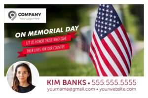 On Memorial Day Postcard Template Front