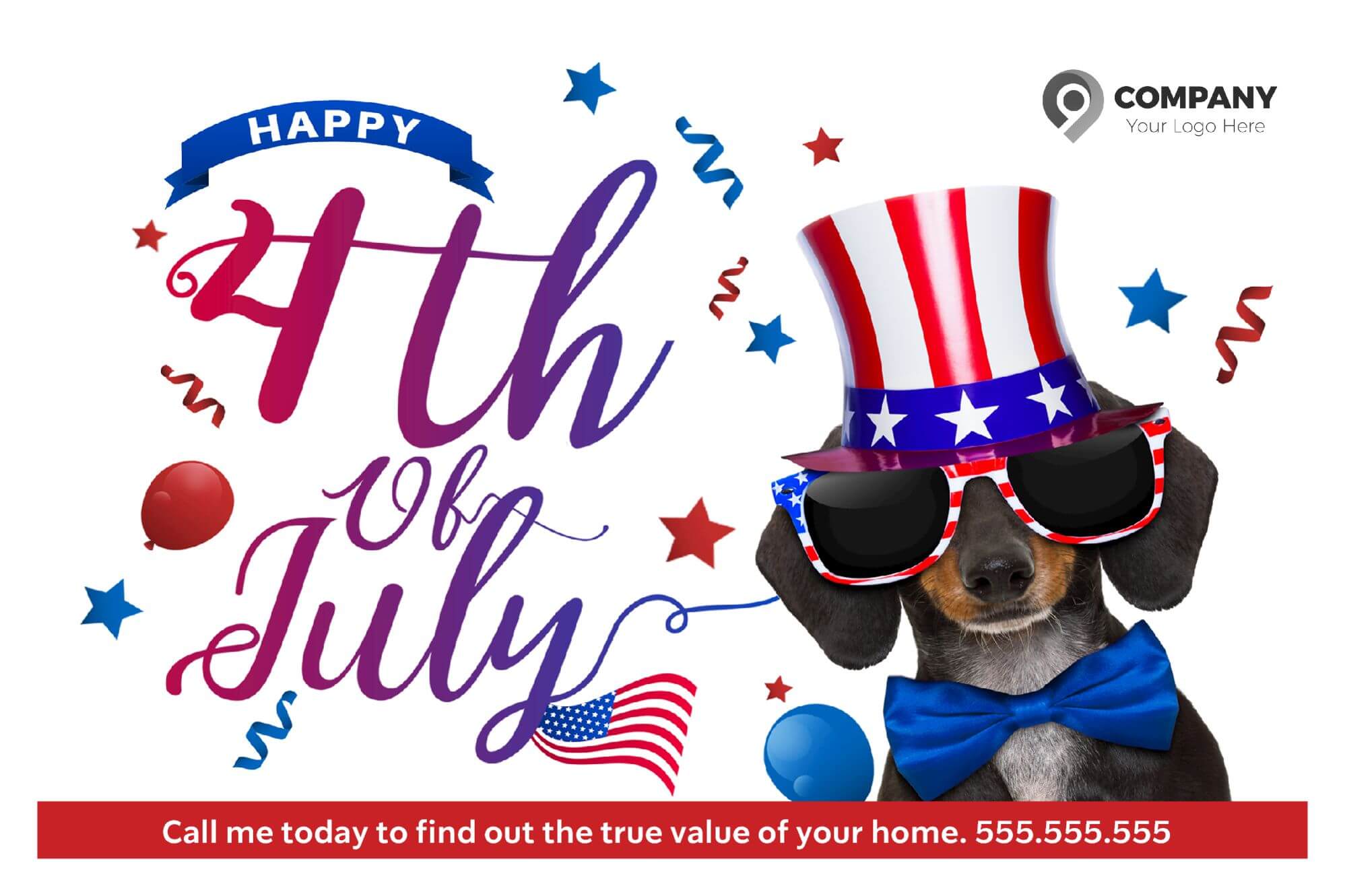 4th of july dog front