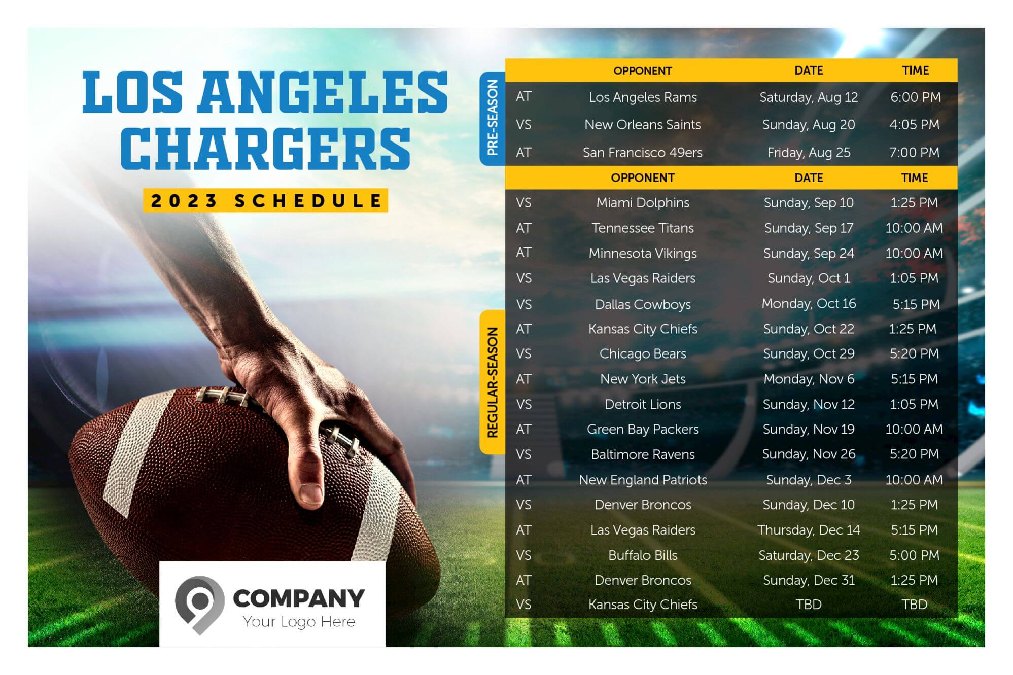 Los Angeles Chargers (Front)