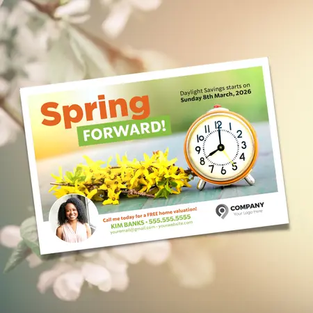 spring forward postcards