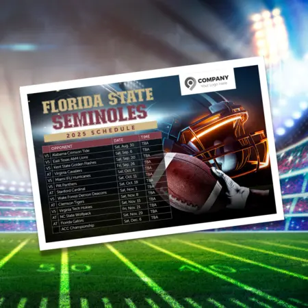 College Football Schedule Postcards