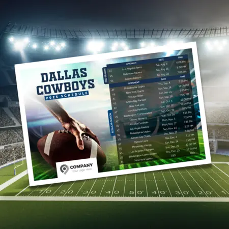 football schedule postcards