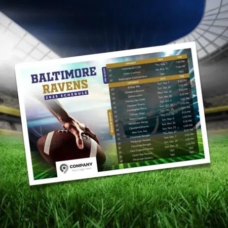football schedule postcards