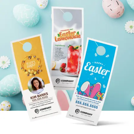 Three different easter door hanger templates.