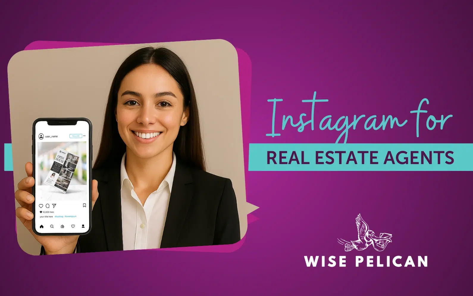 A person holding a phone displaying an Instagram page, representing Instagram for real estate agents.