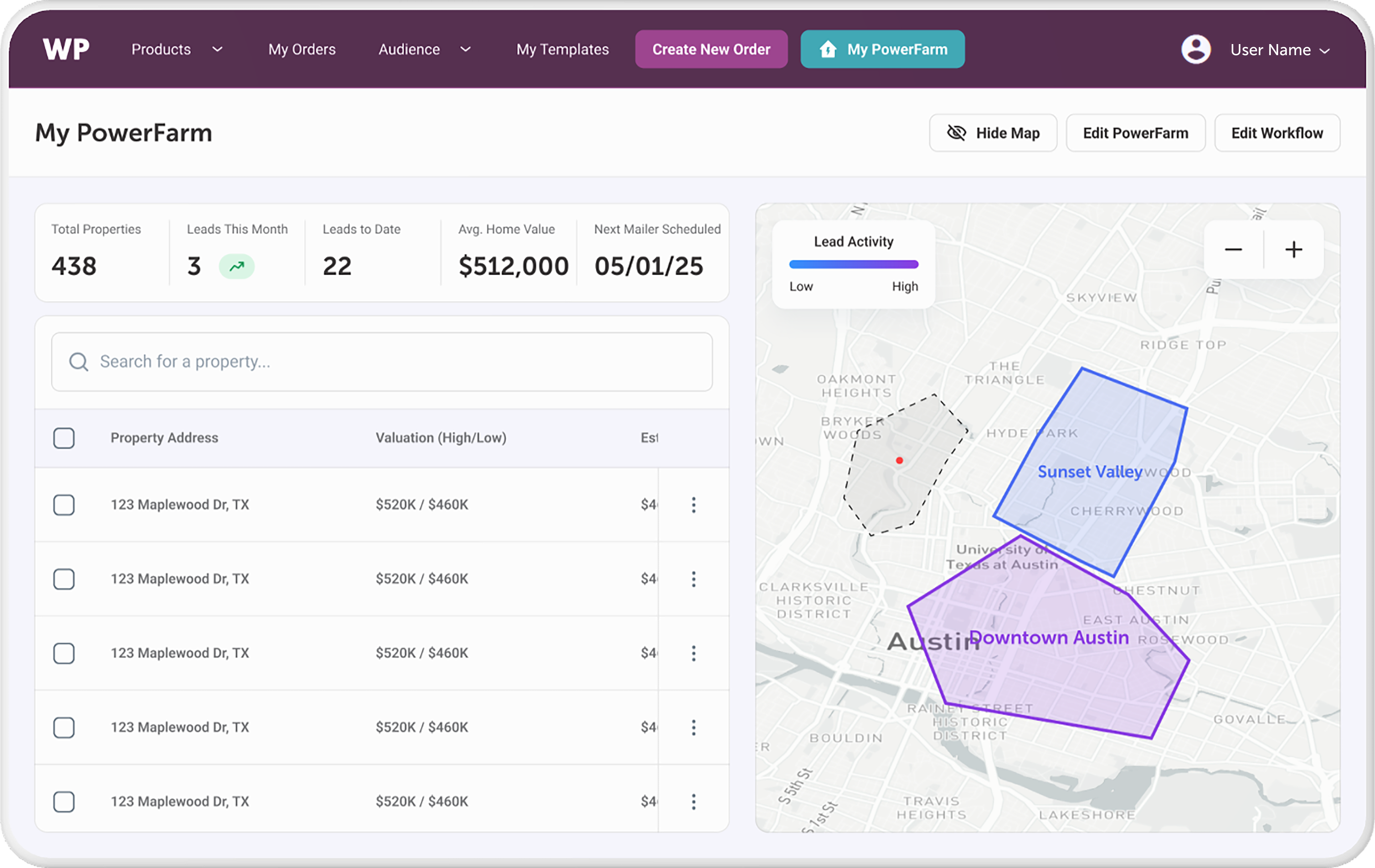 Real estate postcard direct mail