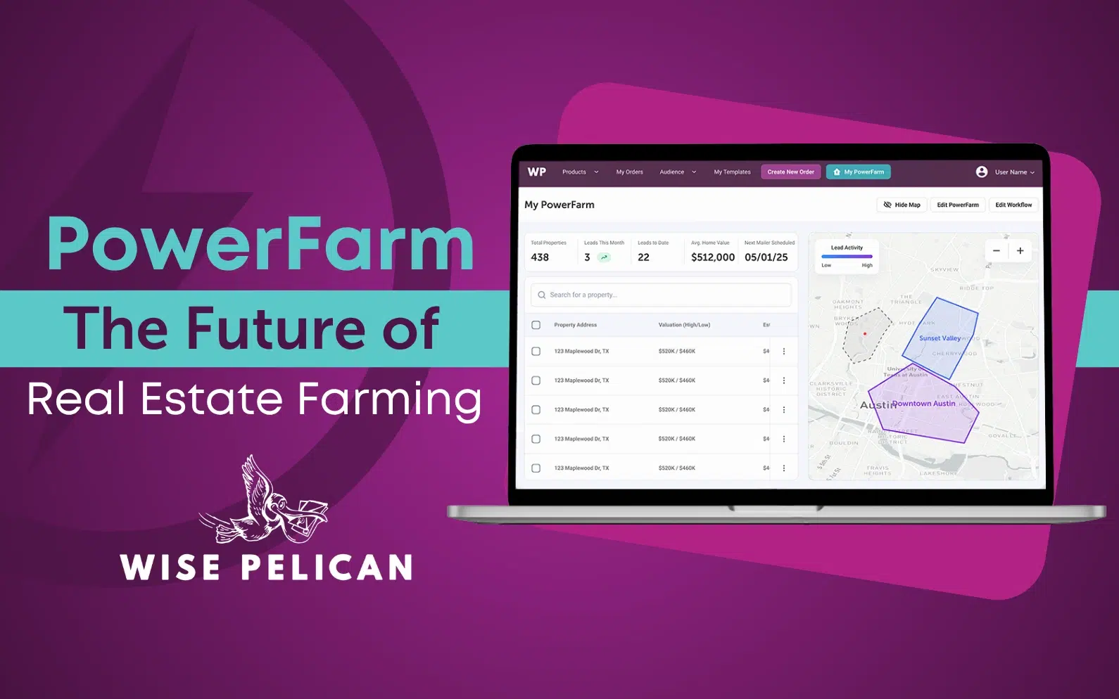 PowerFarm blog header image featuring the PowerFarm map on a laptop.